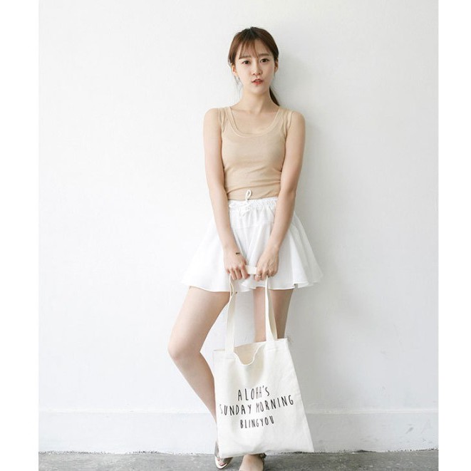 Túi vải tote in họa tiết chữ | BigBuy360 - bigbuy360.vn