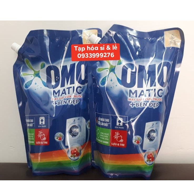 Combo 2 túi Nước giặt OMO Matic bền đẹp cửa trước lựu và tre túi 2kg