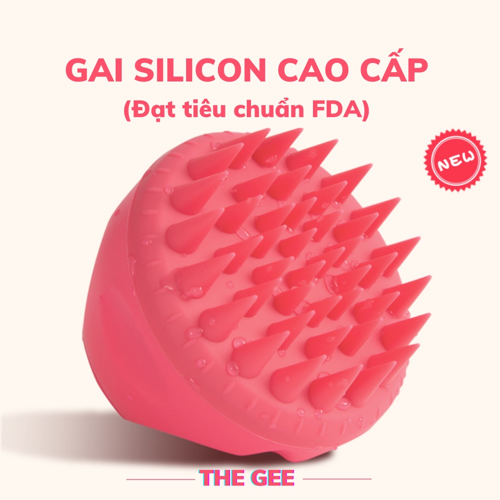 Lược gội massage đầu NHẬT BẢN, gai silicone siêu mềm, giảm rụng tóc, giảm gàu ngứa