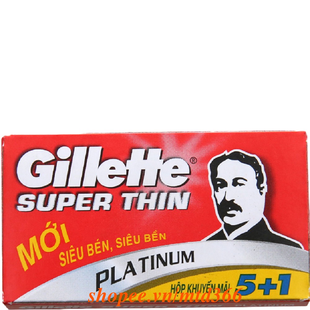 Hộp 06 lưỡi lam Gillette Super Thin, Chính Hãng.
