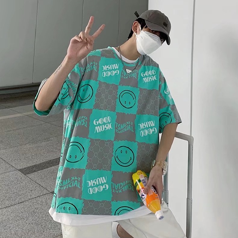 Áo Thun Tay Ngắn Dáng Rộng In Chữ Phong Cách Hàn Quốc Thời Trang Mùa Hè Cho Nam Và Nữ size M-5XL