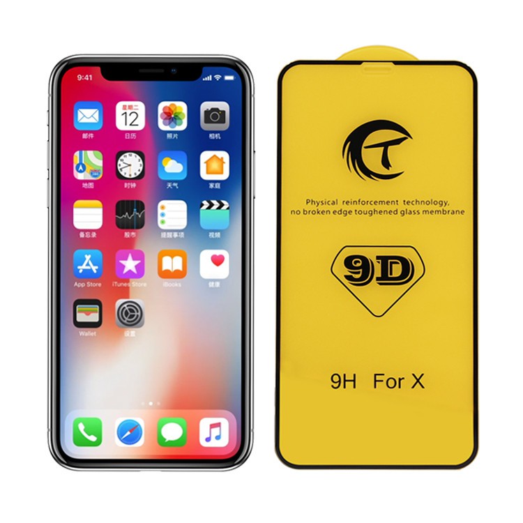 Kính cường lực 9D cao cấp full màn hình cao cấp cậu bé đen cho Ip X , Xs , XS MAX (màu đen)