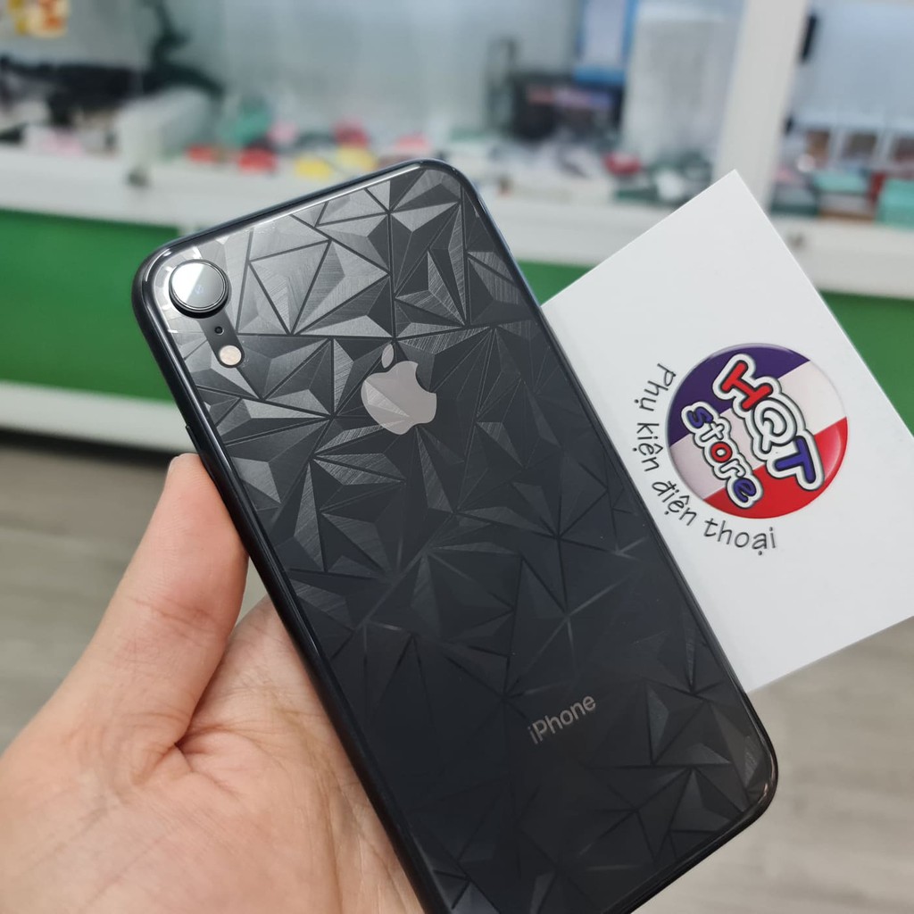 Miếng dán mặt lưng 3D vân kim cương cho Iphone XS Max / XR / XS / X