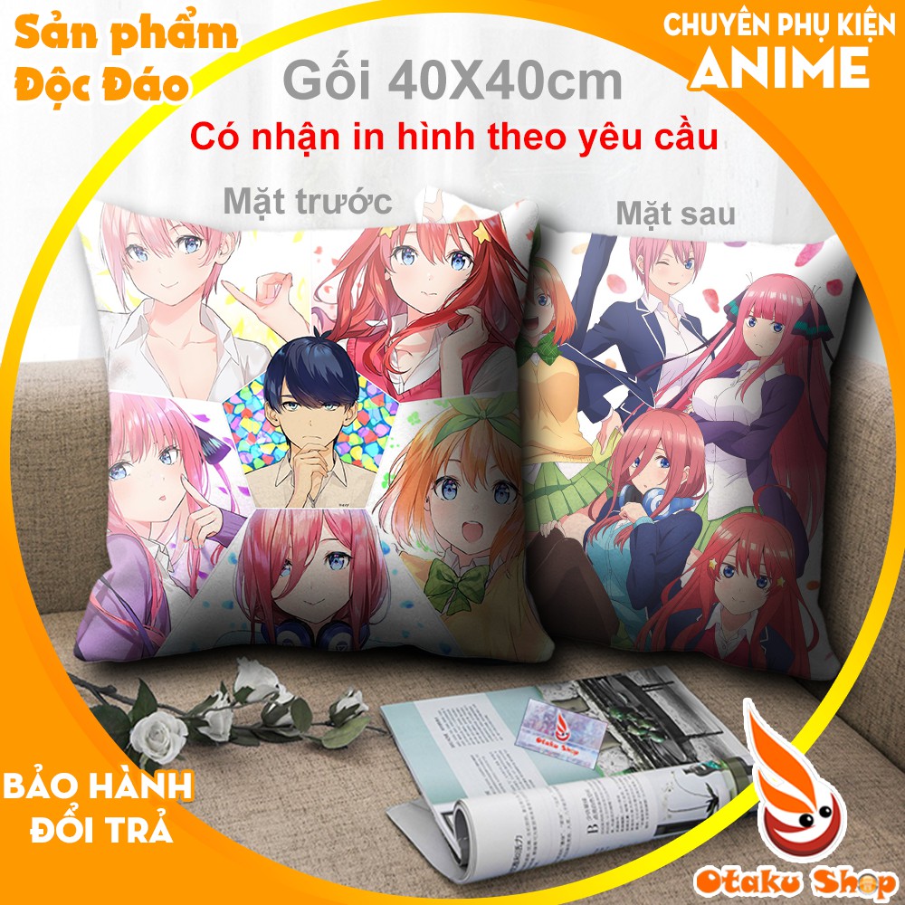 Áo gối, bao gối, gối sofa, gối tựa lưng 40x40 Anime Gotoubun no Hanayome - Otaku Shop