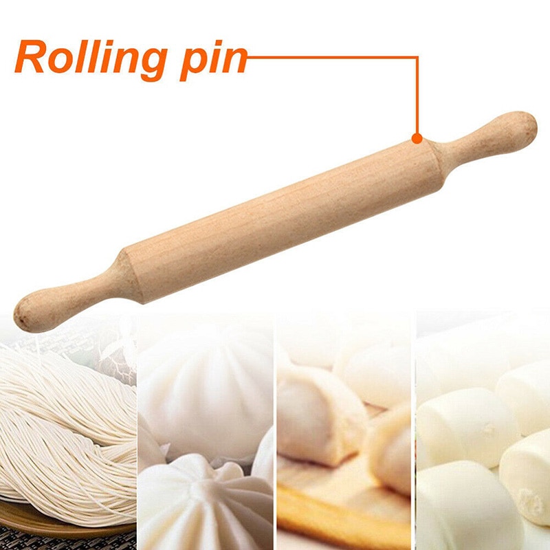 Thanh cán bột làm mì sợi cầm tay bằng gỗ 20cm thân thiện với môi trường bền cho nhà bếp