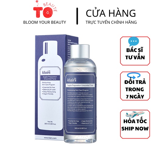 Toner KLAIRS Unscented 180ml- Toner Klairs không mùi