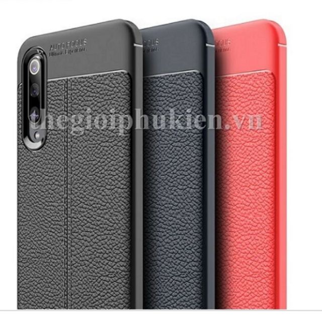 Ốp lưng Xiaomi mi 9 silicon giả da, chống sốc Auto Focus