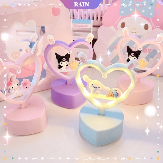 Đèn Để Bàn Hình Trái Tim Sanrio Dreamy Kuromi Cinnamoroll Mini Dành Cho Học Sinh