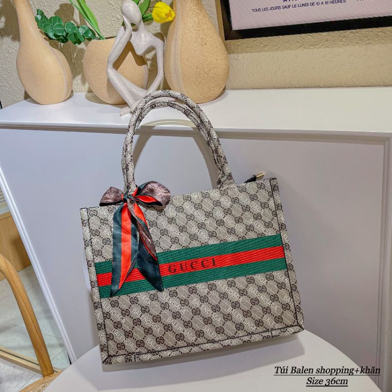 Túi Xách Balen Kèm Khăn Lụa Size 36