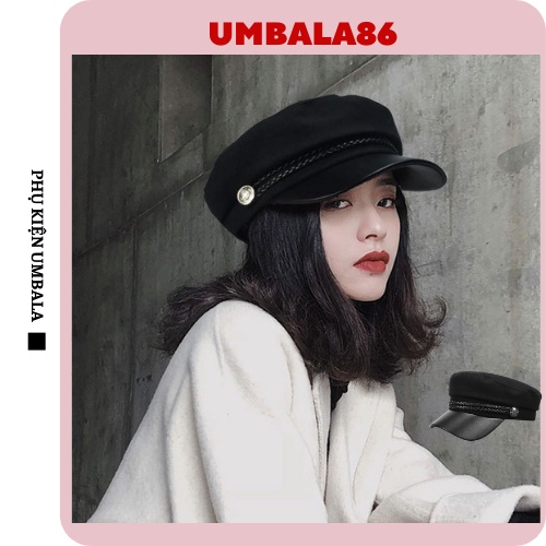 Mũ thủy thủ LASSY Mũ beret phong cách Military hàn quốc có dây chỉnh size mũ