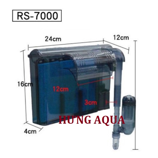 Lọc thác, lọc thác bể cá RS-6000 RS-7000 kèm lọc váng, siêu tiết kiệm điện cho bể dưới 60cm