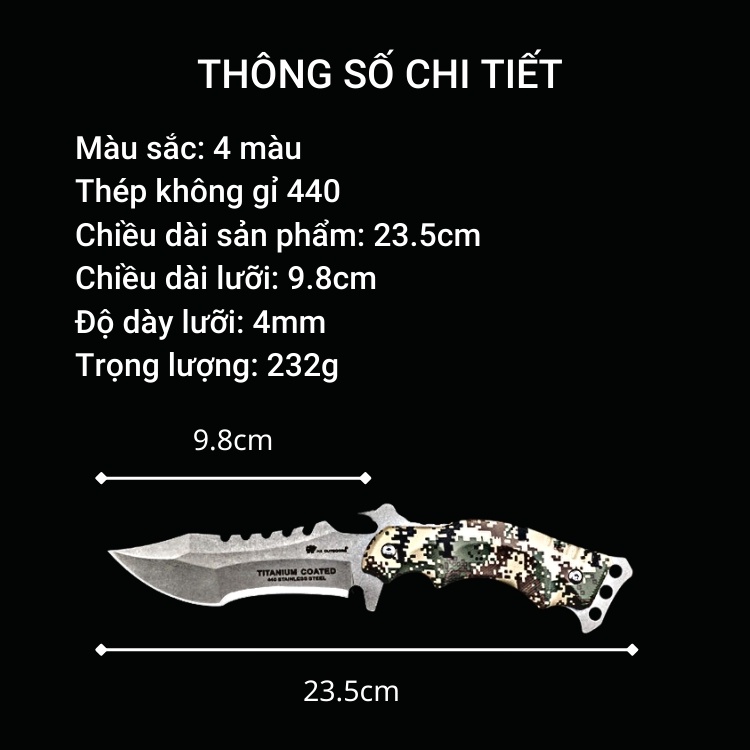 Dao sinh tồn Hx outdoors D-123 Dao chiến thuật,cắm trại,dã ngoại ngoài trời bushcraft