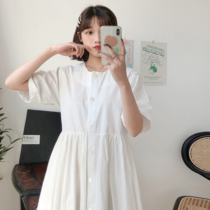 Váy/ Đầm babydoll trắng nữ sinh 2020