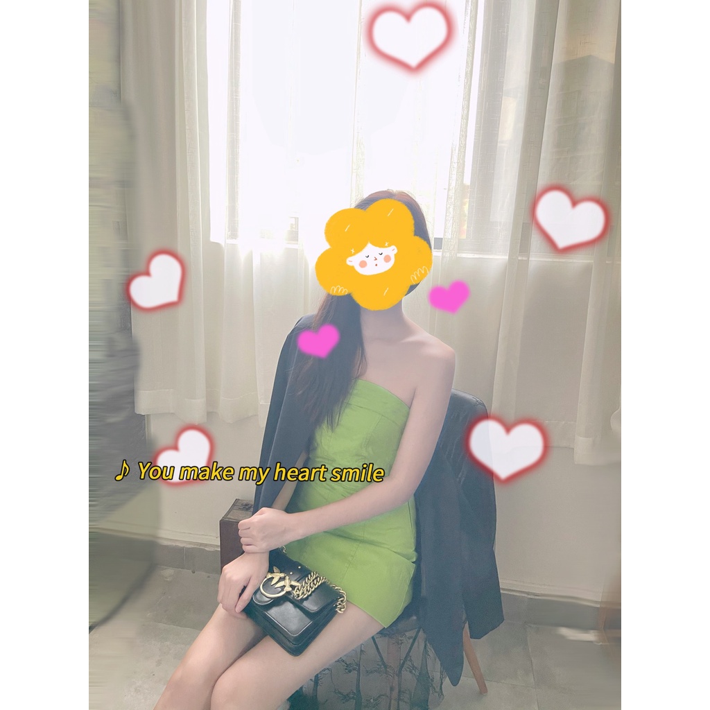 Váy ngắn quây xanh khoe eo Rose