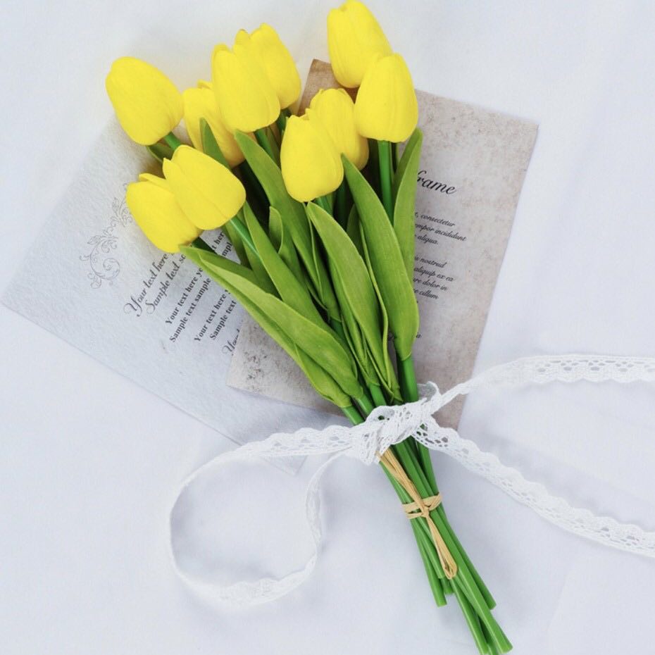 Hoa giả - Hoa tulip PU cao cấp - decor chụp ảnh, trang trí lọ hoa - chiều dài 33cm