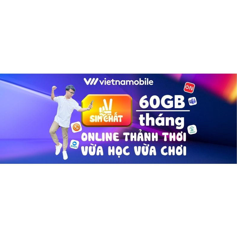 SIM VIETNAMOBILE  "CHẤT" miễn phí gọi nội mạng data 2gb/ngày 1 tháng 60bg phí duy trì 35k/tháng
