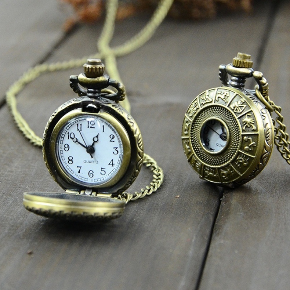 Đồng hồ bỏ túi chạm khắc họa tiết phong cách steampunk có thể dùng làm dây chuyền  | WebRaoVat - webraovat.net.vn
