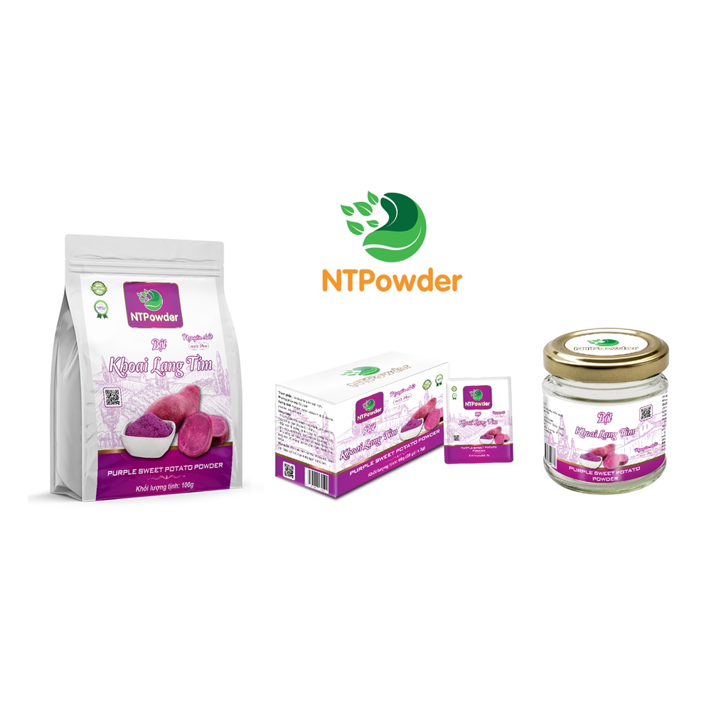 Bột Khoai Lang Tím sấy lạnh nguyên chất NTPOWDER 100g / 60g - Nhất Tín Food