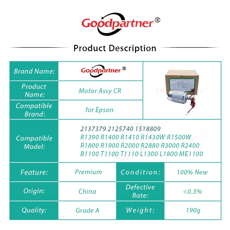 1pc x 2137379 Mô Tơ Xe Máy L1300 ASSY CR Cho Epson R1390 R1400 R1410 R1430W R1500W B1100 T1100 T1110 L1800 ME1100