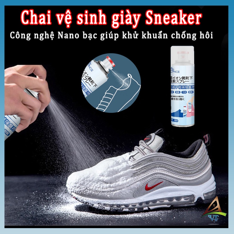 Xịt khử mùi giày dép, mũ bảo hiểm nanno bạc 150ml