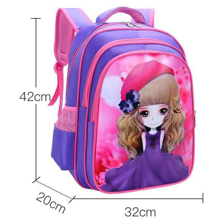 Balo học sinh 3 ngăn lớn siêu nhẹ với thiết kế dễ thương (43cm X 32cm X 22cm) - Giao mẫu ngẫu nhiên