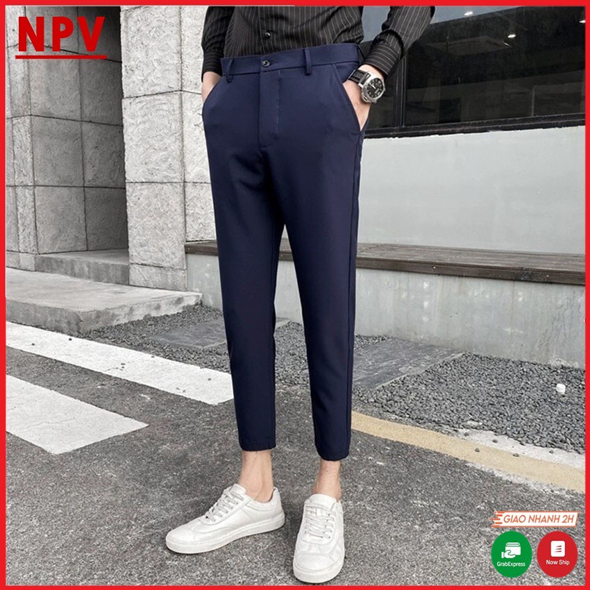 Quần tây âu nam NPV côn ống dáng ôm vải co giãn nhẹ | BigBuy360 - bigbuy360.vn