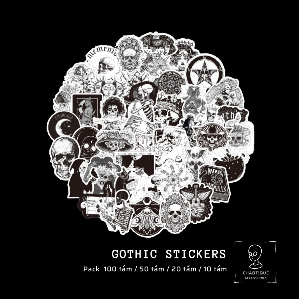Gothic Stickers Miếng Dán Chống nước