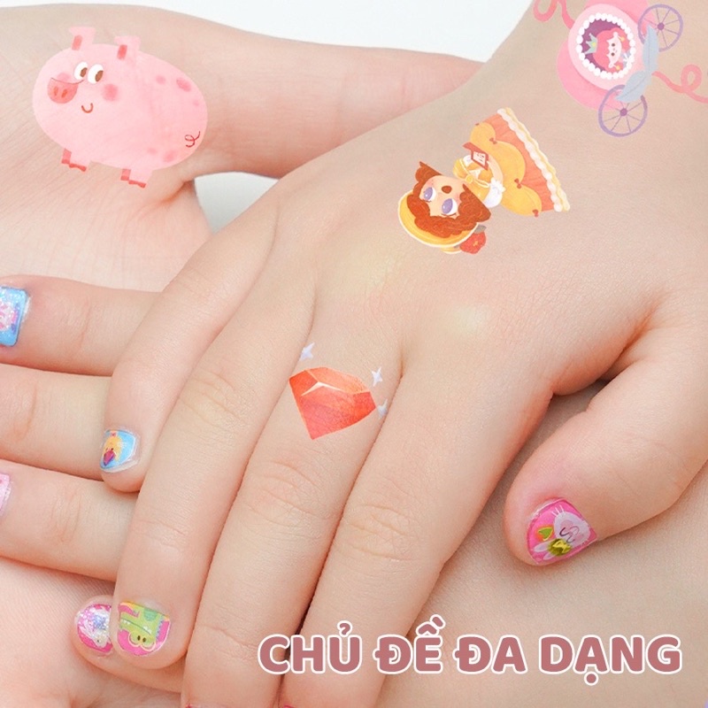 Nail Stickers , Dán móng tay và hình xăm chính hãng Toi an toàn cho trẻ em