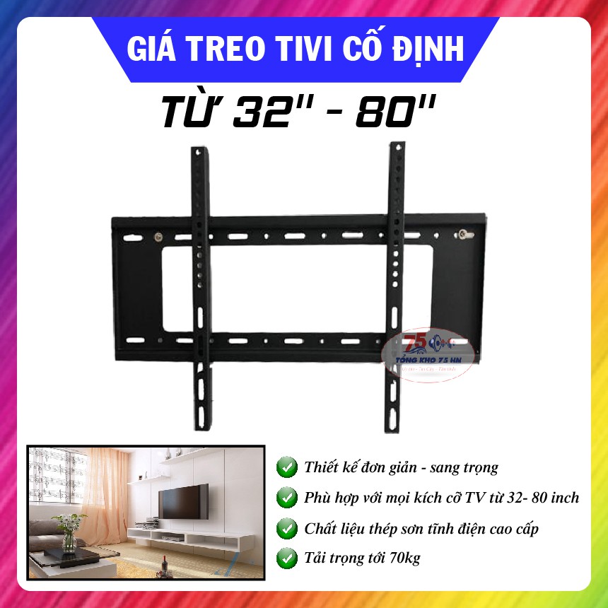 {Giá siêu tốt} Giá Treo Tivi LED, LCD cố định sát tường ( Phù hợp với mọi loại TV từ 32-80 inch)