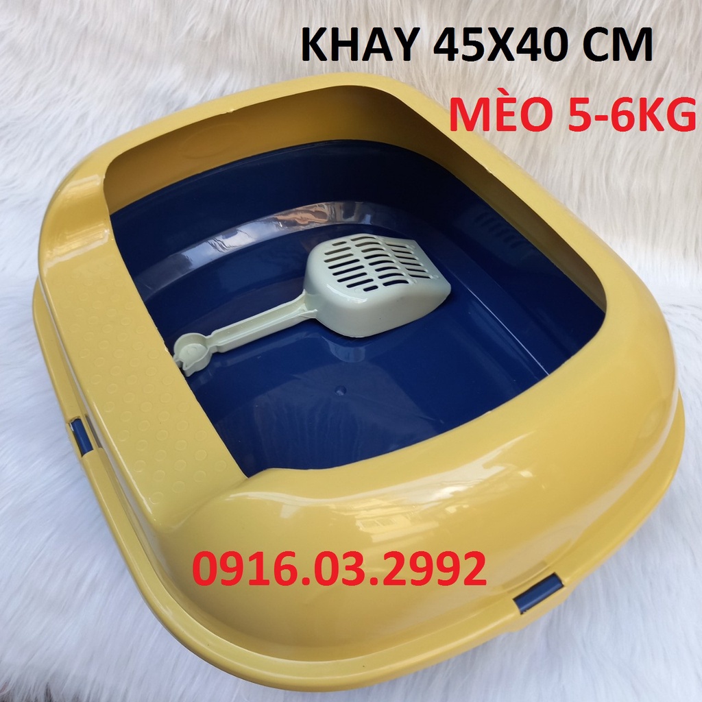 Khay vệ sinh cho mèo to tặng xẻng 45x40 cm