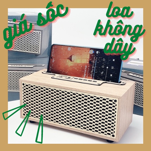 Loa bluetooth không dây mini XM5 giá rẻ vỏ gỗ âm thanh đỉnh công suất lớn có kết nối máy tính
