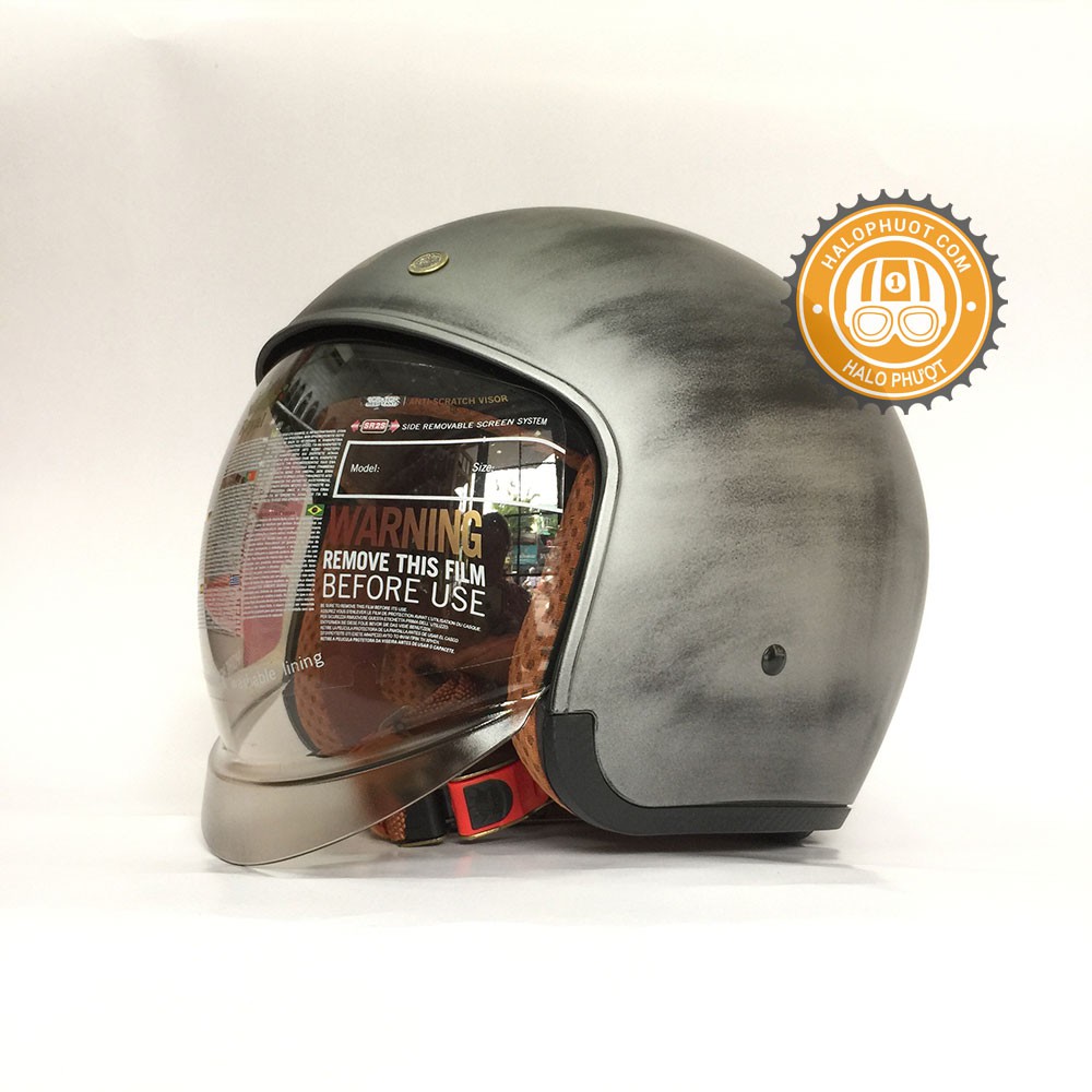 Nón bảo hiểm 3/4 kính âm Royal M139 tem Xước Nhám (tặng balo rút)