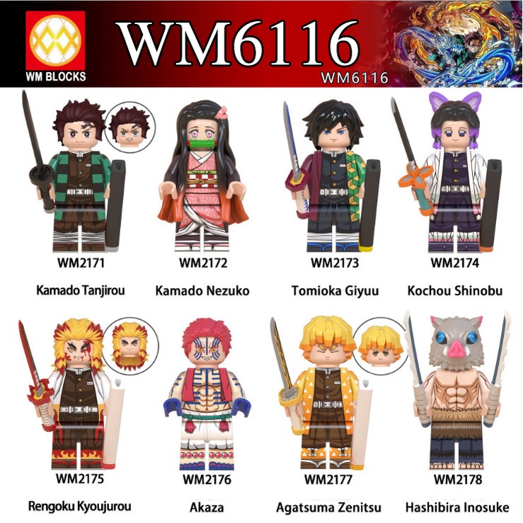 Đồ chơi lắp ráp mô hình Minifigures nhân vật Kimetsu no Yaiba WM6116