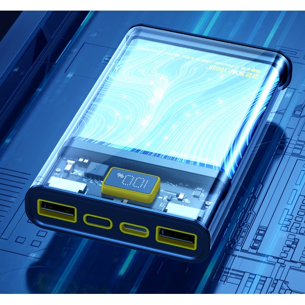 Sạc dự phòng trong suốt 10000mah có hỗ trợ sạc nhanh WP 319 tương thích Android Ios PD QC bảo hành chính hãng