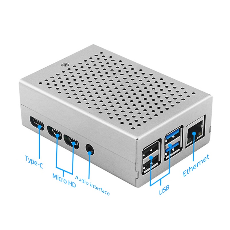 Vỏ Tản Nhiệt Bằng Kim Loại Nhôm Cho Bo Mạch Chủ Raspberry Pi 4B Pi 4B