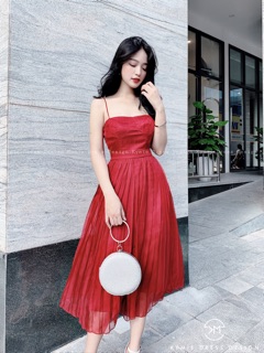Váy 2 dây dập ly V505 KYMIE