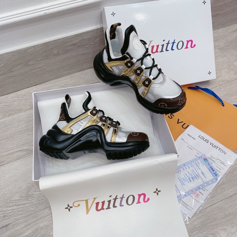 GIÀY LV ĐEN VÀNG LAI AU SC [ FULL BOX + FREE SHIP ]