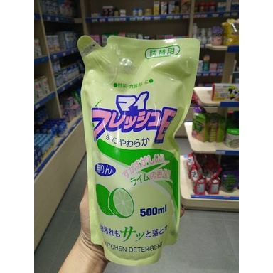 Nước rửa chén hương chanh loại túi Rocket kháng khuẩn bảo vệ da tay 500ml Nhật Bản - Tetuchan Store