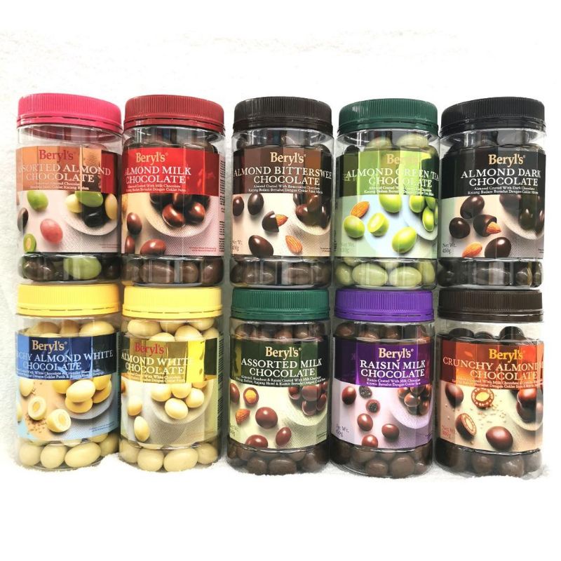 [ Hỏa Tốc ] Socola hạnh nhân Beryls 450g Malaysia - dark - bitter sweet - milk - white chocolate.  Date 2024