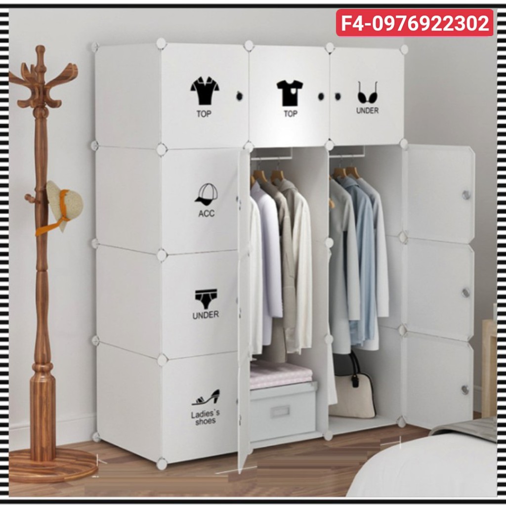 Tủ nhựa ghép 12 ô đa năng để đồ loại ô lớn sâu 47 (chọn hình theo phân loại) -  bảo hành 1 năm