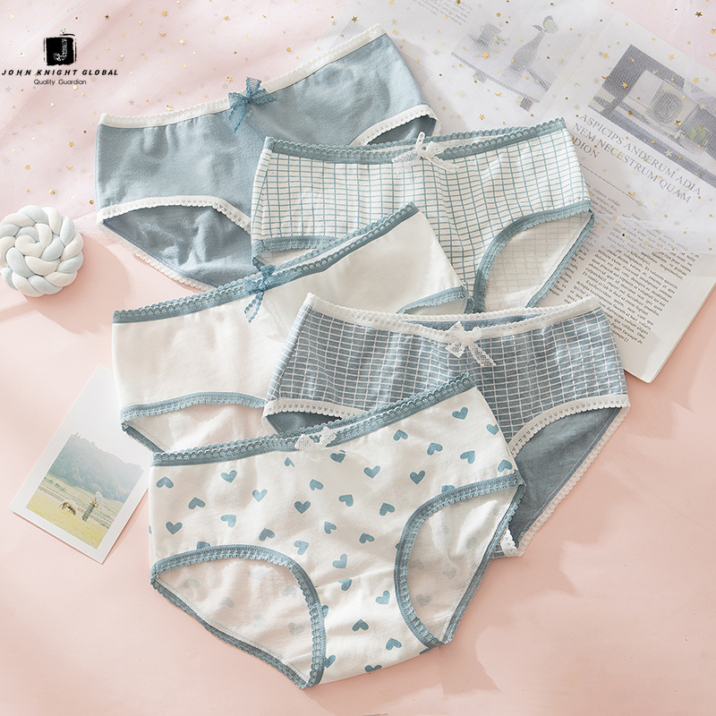 Quần lót cotton JKG họa tiết in đính nơ xinh xắn dành cho bạn gái | BigBuy360 - bigbuy360.vn