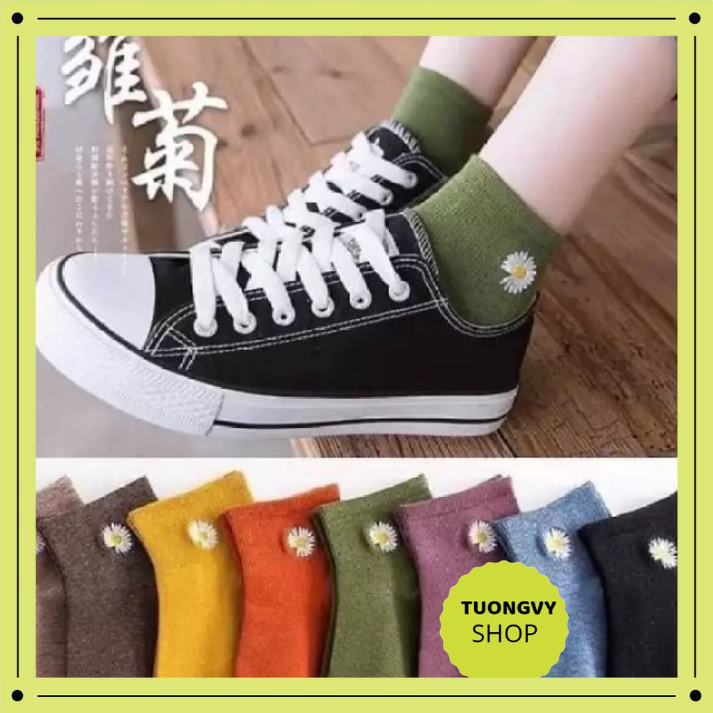 Set 10 đôi tất nữ Hoa Cúc Hot Trend kèm túi chất đẹp