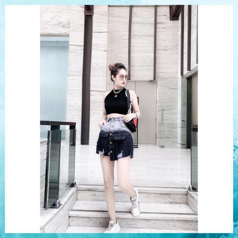 [Mã THJEGGT4 giảm 10K đơn 499K] Quần bò giả váy rách nhẹ dáng chữ A, quần jeans giả váy lưng cao túi hộp. Mã V0115 | BigBuy360 - bigbuy360.vn