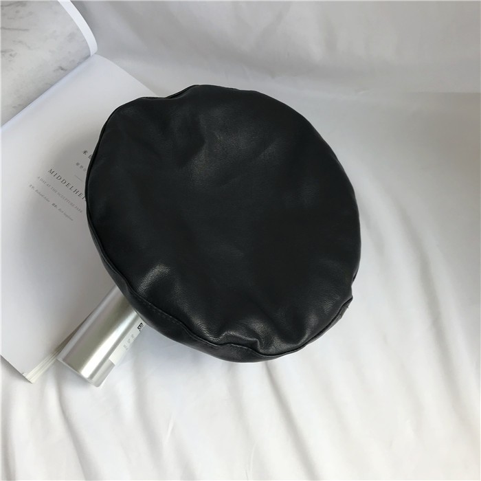 Mũ Beret Da PU In Chữ Phong Cách Retro Nhật Bản Cho Nữ