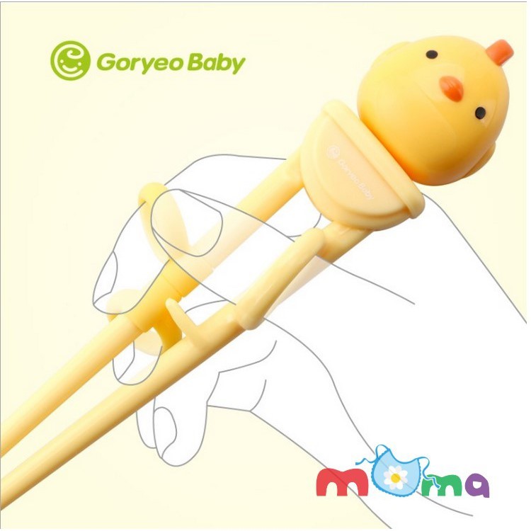 Thanh Lý.Bộ Hộp Muỗng, Nĩa, Đũa Tập Ăn Goryeobaby dụng cụ bàn ăn inox Hàn Quốc Hình Gà Con Dễ thương Cho Bé_HL098