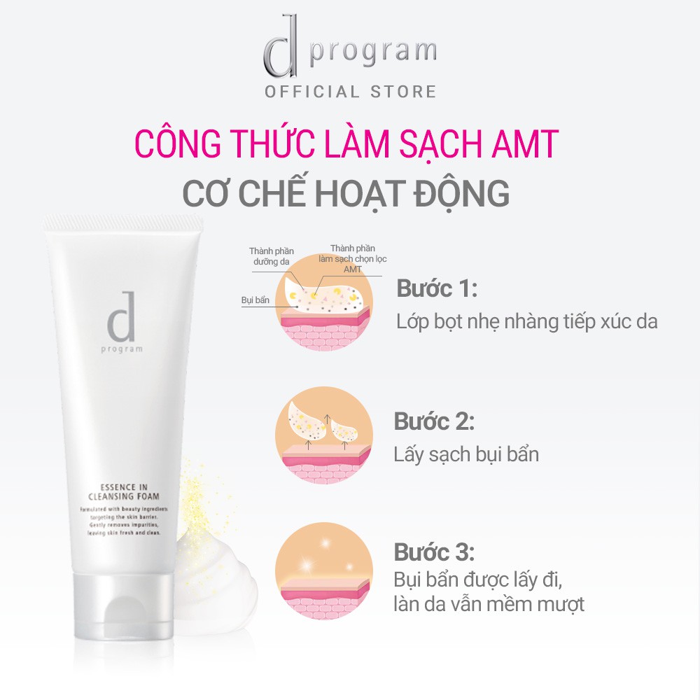 Bộ 2 Sữa rửa mặt tạo bọt dưỡng da Essence Cleansing Foam d program 120g x 2