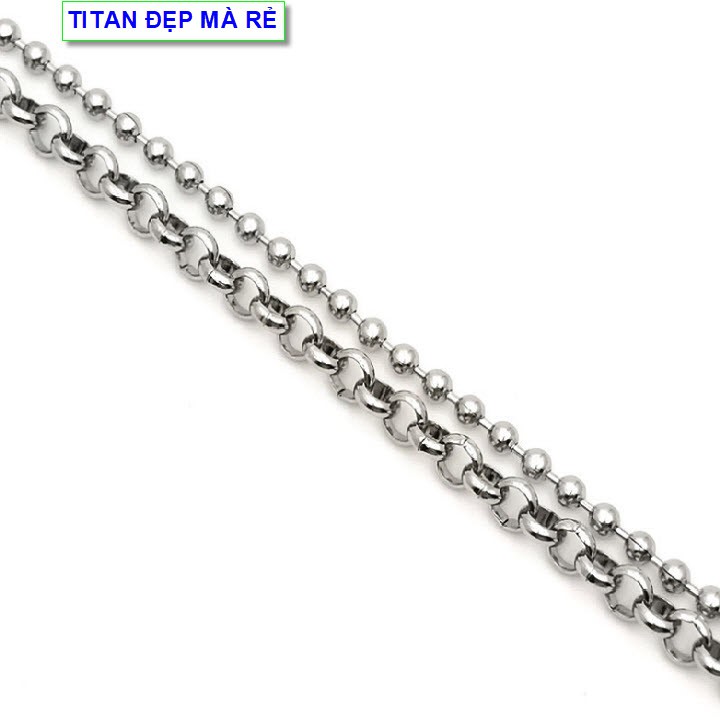 Lắc tay nam nữ mắt xích titan 2 tầng phối bi cá tính - Cam kết 1 đổi 1 nếu gỉ sét