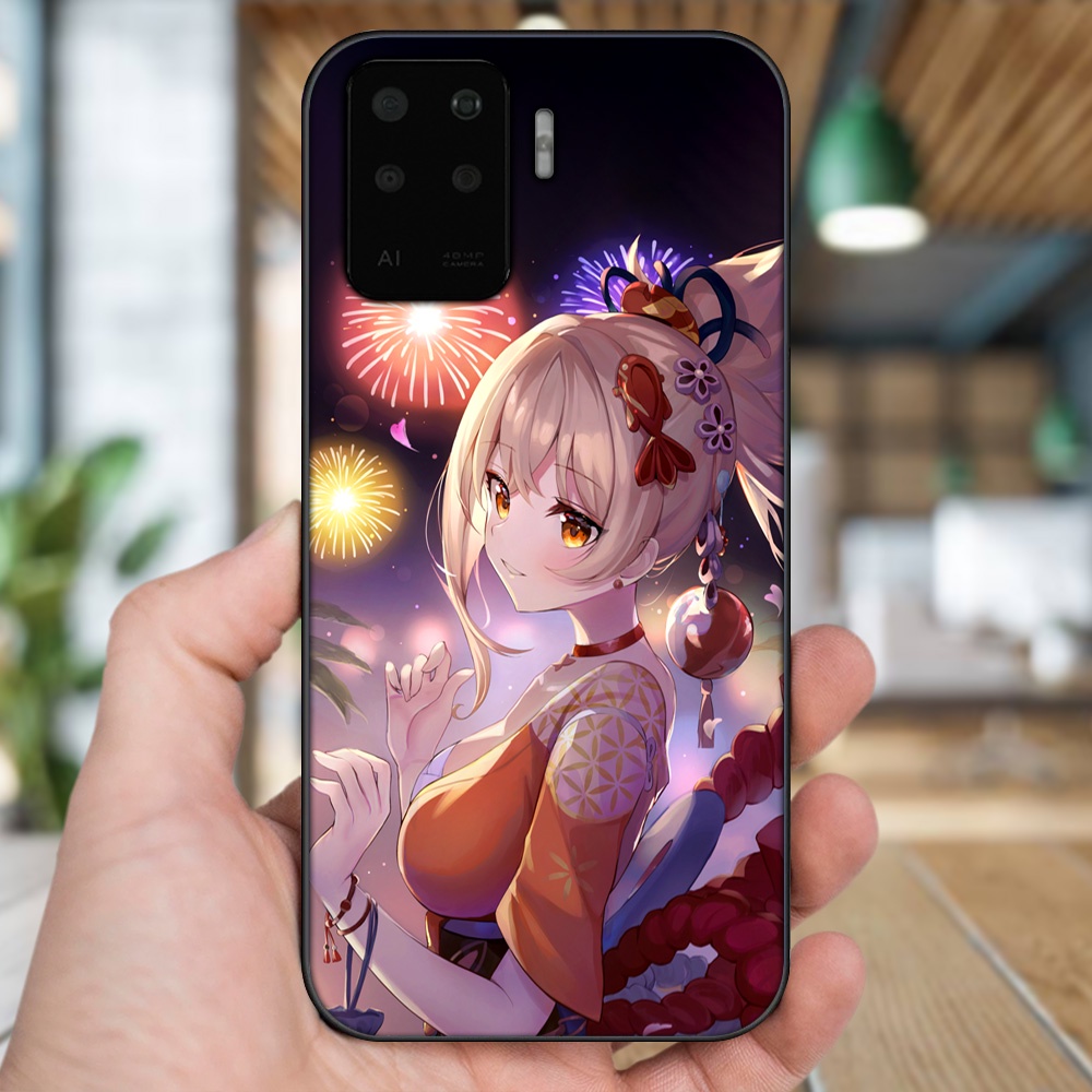 Ốp lưng Oppo A94 viền đen in hình Yoimiya Genshin Impact