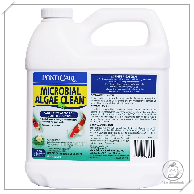 API - Microbial Algae Clean [1890mL] || Vi Sinh Cao Cấp Phân Huỷ Mùn Bã Hữu Cơ Và Rêu Tảo Hồ Cá Koi, Hồ Thuỷ Sinh