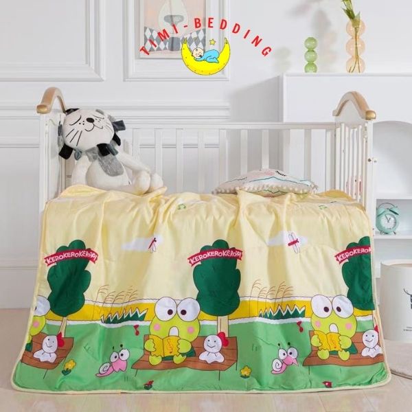 Chăn hè cotton đũi cho bé đi học mềm, thoáng mát kích thước 1x1,4m – Timibedding